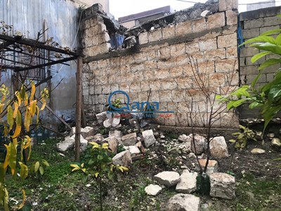 سقوط سقف منزل قديم  في بلدة قانا لا يسكنه  احد 
